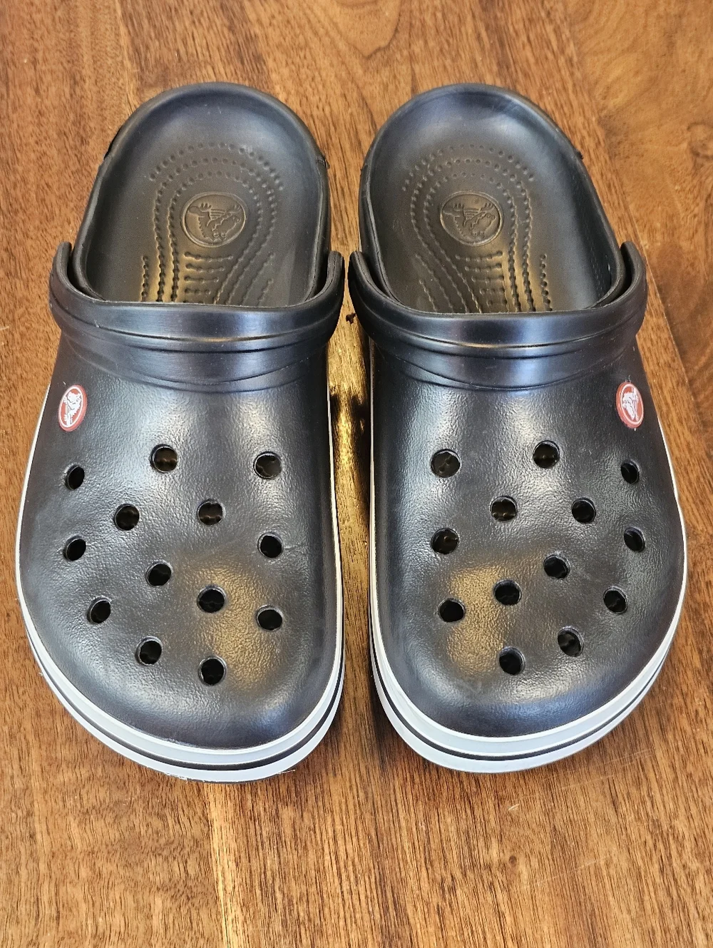 Crocs Black And White Unisex Size Mens 9 Size Womens 11